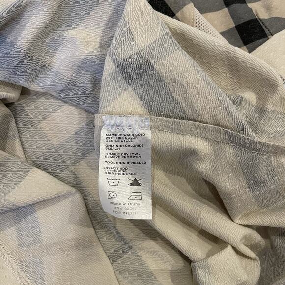 San Soleil Brown & Cream Plaid Mesh Cutout Quarter Zip Athletic Shirt Size XS - Picture 8 of 8